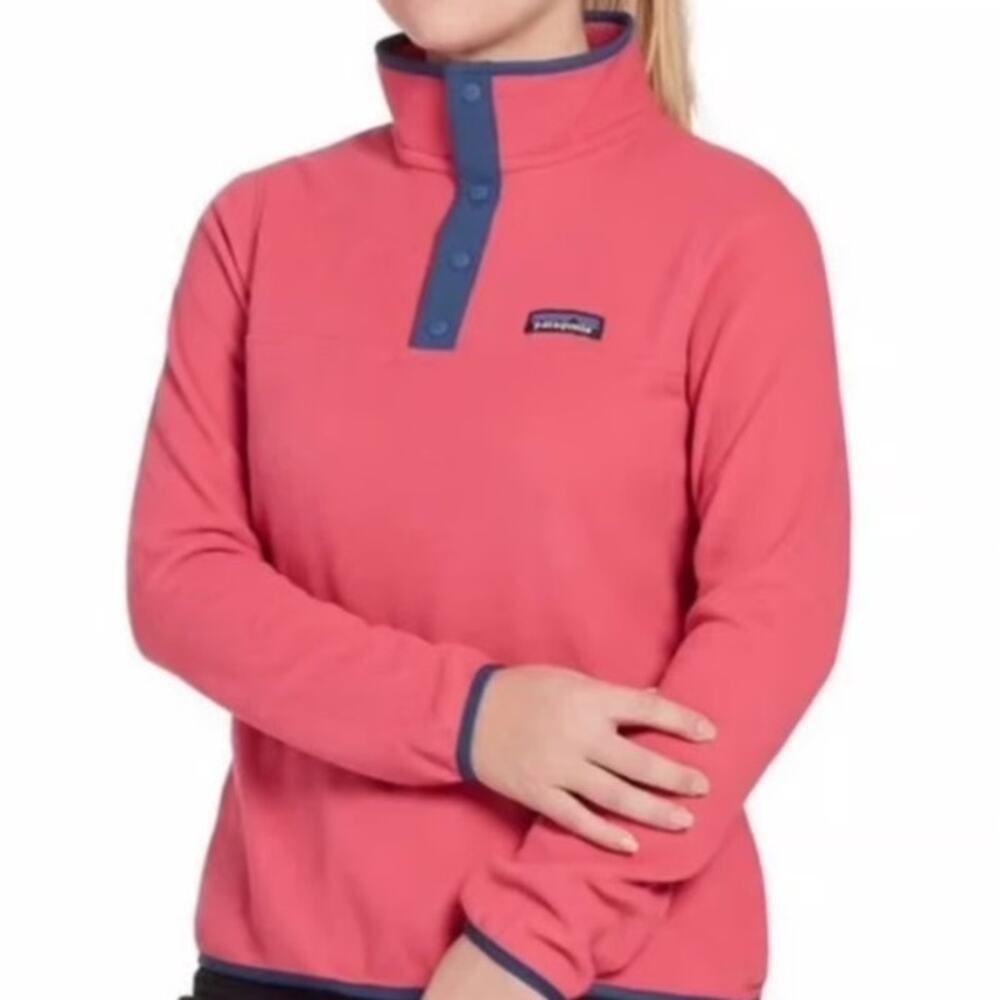 Patagonia Womens Pink And Blue Micro D® Snap-T® Pullover Sweater M